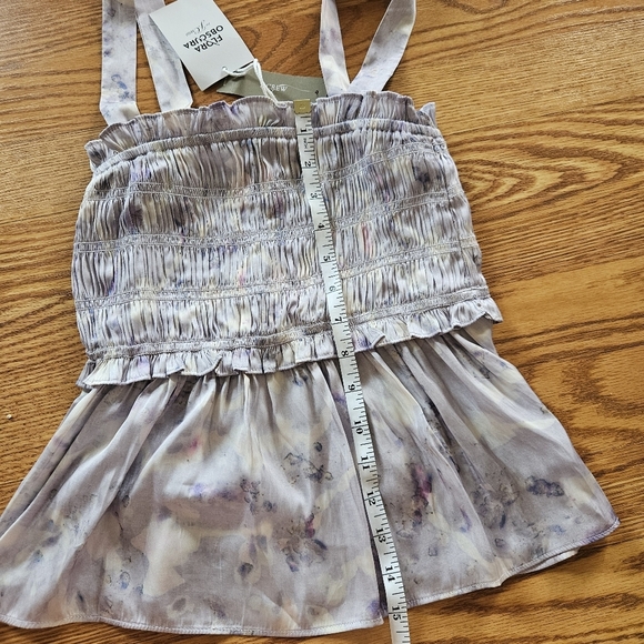 J Crew Flora Obscura X J.Crew featherweigh satin nap tank in lavender fields - Picture 4 of 6